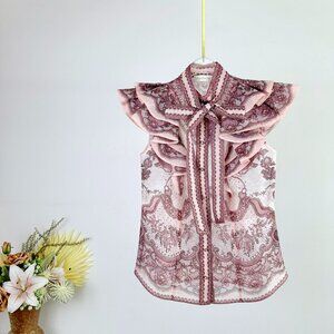 𝒁𝒊𝒎𝒎𝒆𝒓𝒎𝒂𝒏𝒏 CRUSH pink shirt-style short-sleeved top